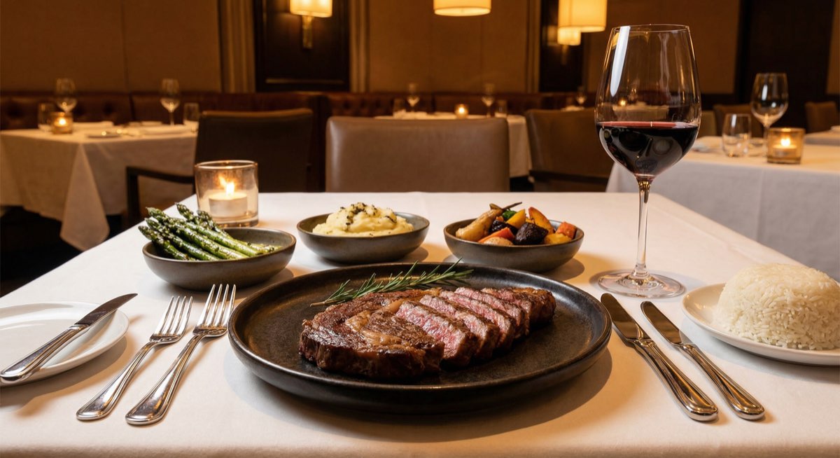 Japanese-inspired side dishes including pickles, rice, and grilled vegetables